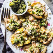 Dirty Martini Smashed Potatoes