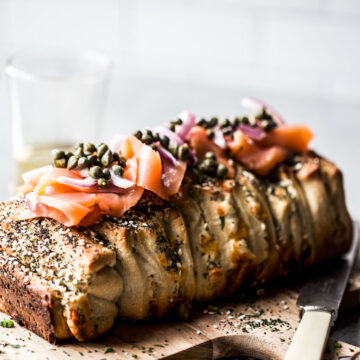 Cream Cheese Bagel & Lox Pull-Apart Loaf