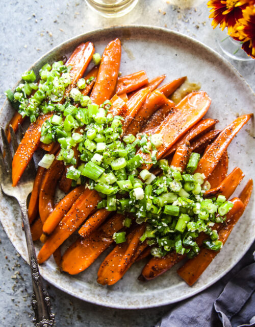 Easy Miso-Glazed Carrots with Scallion Gremolata