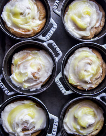 Lemon-Infused Mini Skillet Cinnamon Rolls