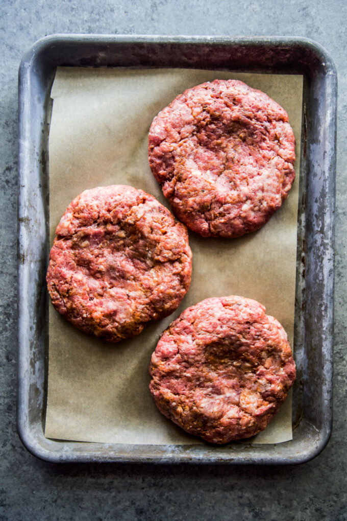 four proteins into patties