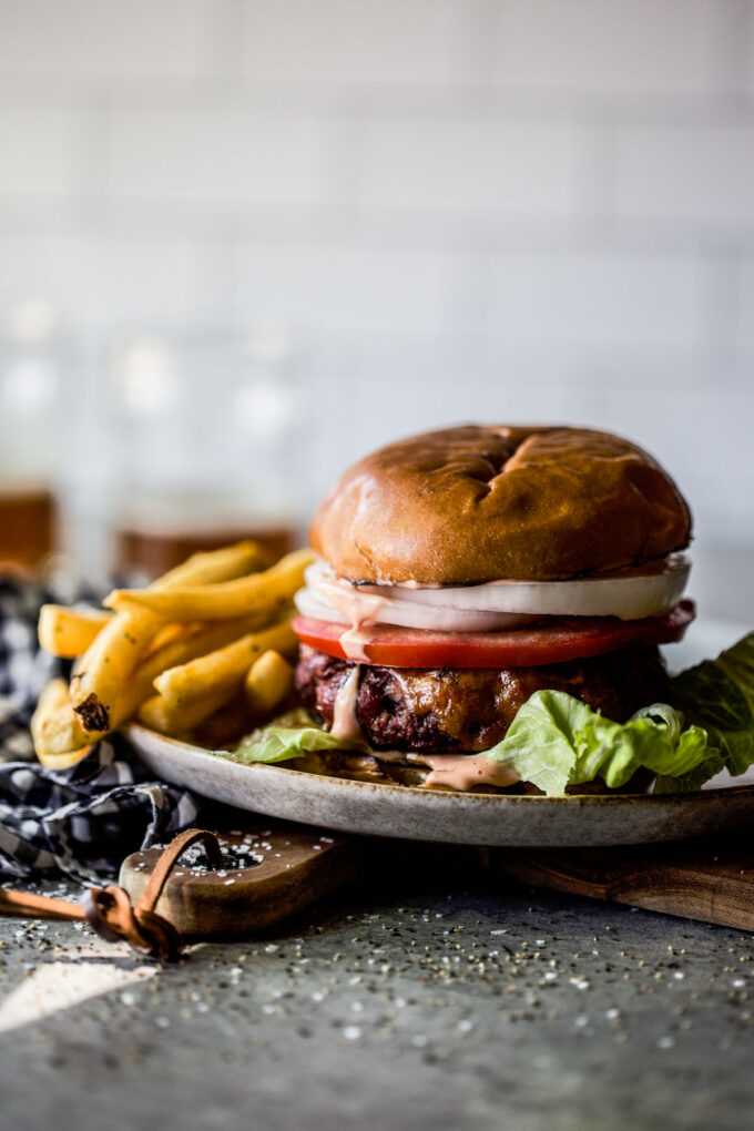 reverse sear cheeseburger